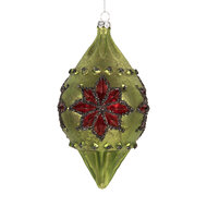 Clayre &amp; Eef   | Kerstbal Groen Rood 8x7x15 cm | 6GL5409