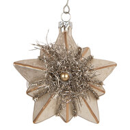 Clayre &amp; Eef   | Kersthanger Zilverkleurig Goudkleurig 10x8x9 cm | 6GL5417