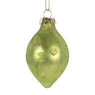 Clayre &amp; Eef   | Kerstbal Groen Goudkleurig &oslash; 5x8 cm | 6GL5423