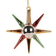 Clayre &amp; Eef   | Kersthanger Goudkleurig Rood 11x3x11 cm | 6GL5428