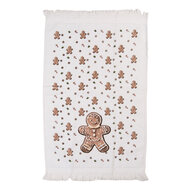 Clayre &amp; Eef   | Gastendoekje Wit Bruin 40x66 cm | CTCGM