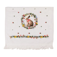 Clayre &amp; Eef   | Gastendoekje Wit Bruin 40x66 cm | CTEWC