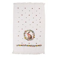 Clayre &amp; Eef   | Gastendoekje Wit Bruin 40x66 cm | CTEWC