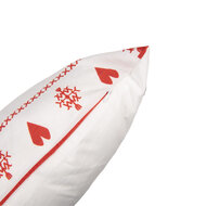 Clayre &amp; Eef   | Kussenhoes Wit Rood 45x45 cm | KT021.457
