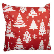 Clayre &amp; Eef   | Kussenhoes Rood Wit 45x45 cm | KT021.460