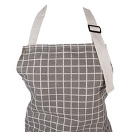 Clayre &amp; Eef   | Keukenschort Grijs Wit 69x68 cm | KT041.052