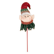 Clayre &amp; Eef   | Decoratie elf Rood Groen 20x18x75 cm | 50901