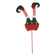 Clayre &amp; Eef   | Decoratie Kerst Elfenbenen Groen Rood 22x10x80 cm | 50904