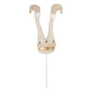 Clayre &amp; Eef   | Decoratie Kerst Elfenbenen Beige Goudkleurig 20x10x85 cm | 50906