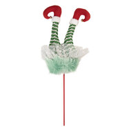 Clayre &amp; Eef   | Decoratie Kerst Elfenbenen Groen Rood 22x10x75 cm | 50907