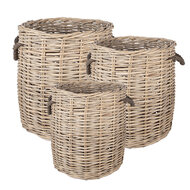 Clayre &amp; Eef   | Opbergmanden Set van 3 Beige Bruin &oslash; 60x54 / &oslash; 50x50 / &oslash; 40x44 cm | 5RO0104
