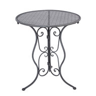 Clayre &amp; Eef   | Bistroset Bistrotafel Bistrostoel 3-delig Grijs &oslash; 60x71 / 50x40x93 cm (2) | 5Y1429