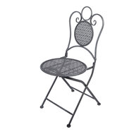 Clayre &amp; Eef   | Bistroset Bistrotafel Bistrostoel 3-delig Grijs &oslash; 60x71 / 50x40x93 cm (2) | 5Y1429