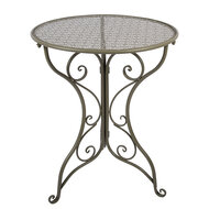 Clayre &amp; Eef   | Bistroset Bistrotafel Bistrostoel 3-delig Groen &oslash; 60x70 / 50x40x93 cm (2) | 5Y1435