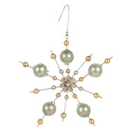 Clayre &amp; Eef   | Kersthanger Goudkleurig Groen 17x3x17 cm | 66539