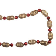 Clayre &amp; Eef   | Decoratie slinger kerst Goudkleurig Rood &oslash; 2x180 cm | 66542