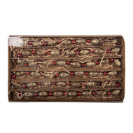 Clayre &amp; Eef   | Decoratie slinger kerst Goudkleurig Rood &oslash; 2x180 cm | 66542