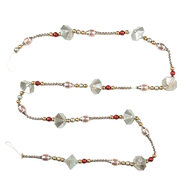 Clayre &amp; Eef   | Decoratie slinger kerst Goudkleurig Blauw &oslash; 2x180 cm | 66547