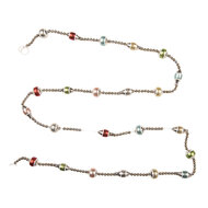 Clayre &amp; Eef   | Decoratie slinger kerst Zilverkleurig Rood &oslash; 2x180 cm | 66550