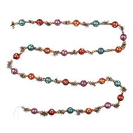 Clayre &amp; Eef   | Decoratie slinger kerst Zilverkleurig Rood &oslash; 2x180 cm | 66551