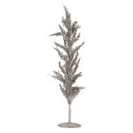 Clayre &amp; Eef   | Kerstdecoratie Kerstboom Zilverkleurig 12x12x60 cm | 66650