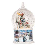 Clayre &amp; Eef   | Sneeuwbol met LED Wit Blauw &oslash; 16x26 cm / 3xAA | 6PR6155