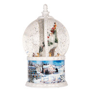 Clayre &amp; Eef   | Sneeuwbol met LED Wit Blauw &oslash; 16x26 cm / 3xAA | 6PR6155