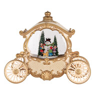 Clayre &amp; Eef   | Muziekdoos Koets met LED Beige Goudkleurig 26x11x20 cm / 3xAA | 6PR6158