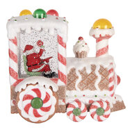 Clayre &amp; Eef   | Muziekdoos Trein met LED Wit Bruin 19x12x18 cm / 3xAA | 6PR6160