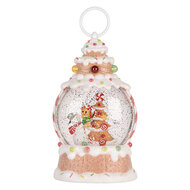 Clayre &amp; Eef   | Sneeuwbol met LED Wit Rood 13x8x22 cm / 3xAAA | 6PR6164