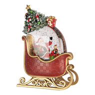 Clayre &amp; Eef   | Sneeuwbol met LED Rood Goudkleurig 17x9x25 cm / 3xAA | 6PR6167