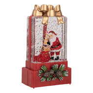 Clayre &amp; Eef   | Sneeuwbol met LED Rood Goudkleurig 10x6x18 cm / 3xAAA | 6PR6171