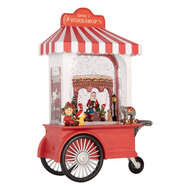 Clayre &amp; Eef   | Muziekdoos IJskar met LED Rood Wit 16x9x27 cm / 3xAA | 6PR6177