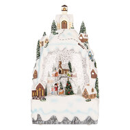 Clayre &amp; Eef   | Sneeuwbol met LED Wit Groen 15x9x27 cm / 3xAA | 6PR6180