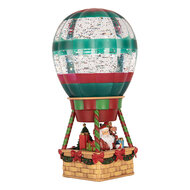 Clayre &amp; Eef   | Muziekdoos Luchtballon met LED Bruin Groen 13x13x25 cm / 3xAAA | 6PR6181