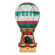 Clayre &amp; Eef   | Muziekdoos Luchtballon met LED Bruin Groen 13x13x25 cm / 3xAAA | 6PR6181