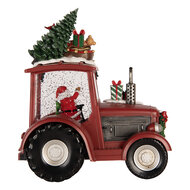 Clayre &amp; Eef   | Muziekdoos Tractor met LED Rood Zwart 21x13x25 cm / 3xAA | 6PR6182
