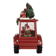 Clayre &amp; Eef   | Muziekdoos Tractor met LED Rood Zwart 21x13x25 cm / 3xAA | 6PR6182