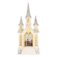 Clayre &amp; Eef   | Muziekdoos met LED Beige Grijs 17x10x41 cm / 3xAA | 6PR6191