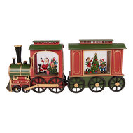 Clayre &amp; Eef   | Muziekdoos Trein met LED Rood Groen 25x9x19 / 24x9x19 cm / 6xAA | 6PR6197