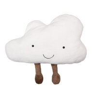 Clayre &amp; Eef   | Kussen gevuld Wit Bruin 55x30x4 cm | KG035.062