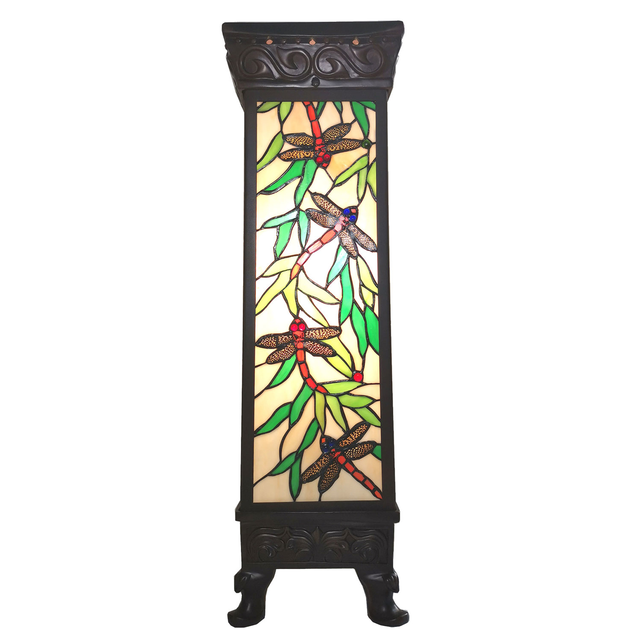 Zuil Tiffany 26*26*71 cm E27/max 1*100W Meerkleurig | 5LL-6056 | Clayre & Eef