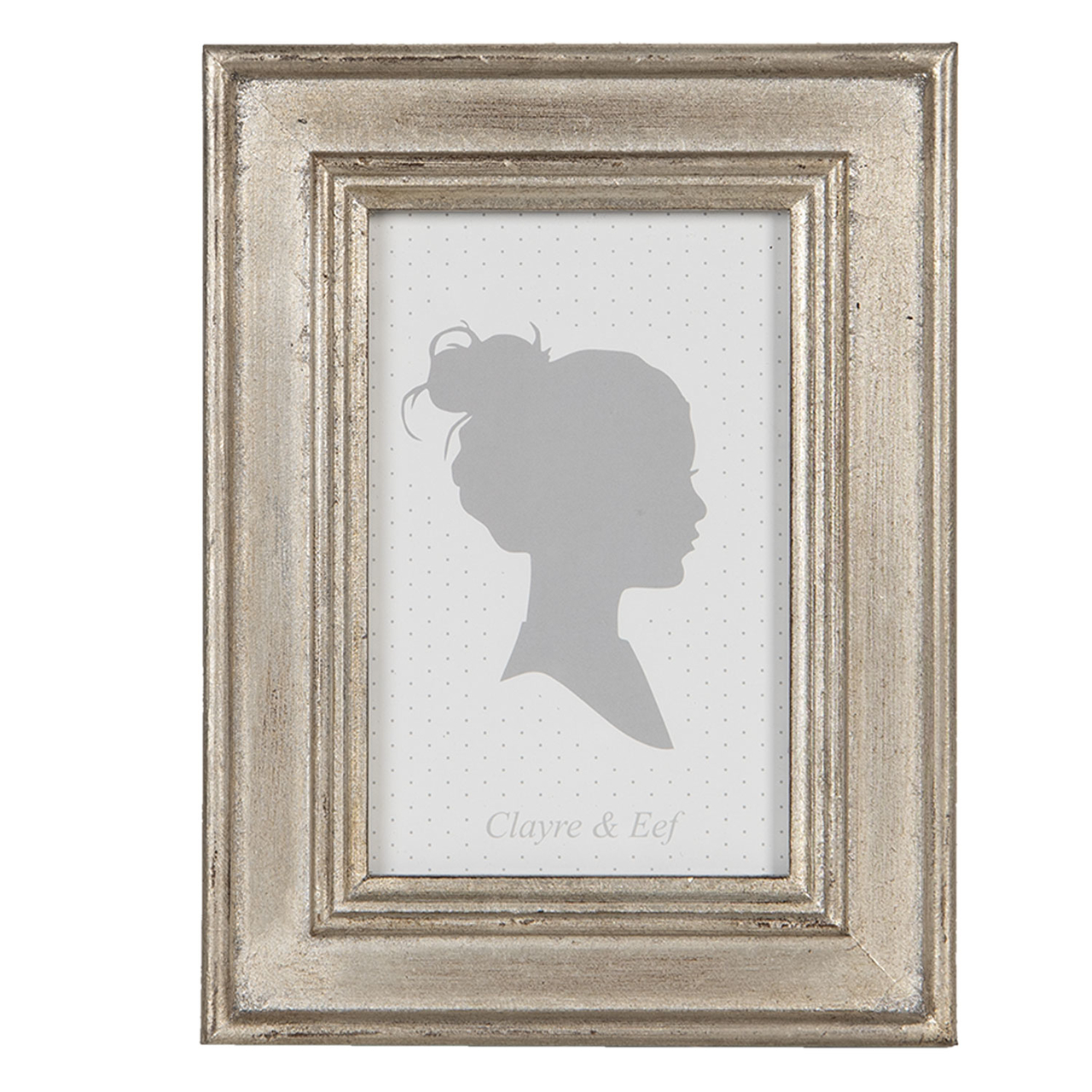 Fotolijst 14*2*19 cm / 10*15 cm Zilverkleurig | 2F0755 | Clayre & Eef