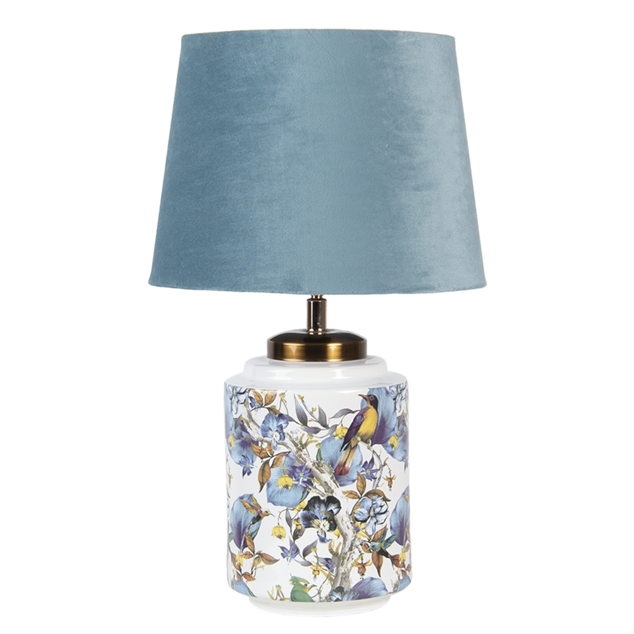 Clayre & Eef   | Tafellamp Blauw, Wit ø 25x41 cm E27/max 1x60W | 6LMC0040