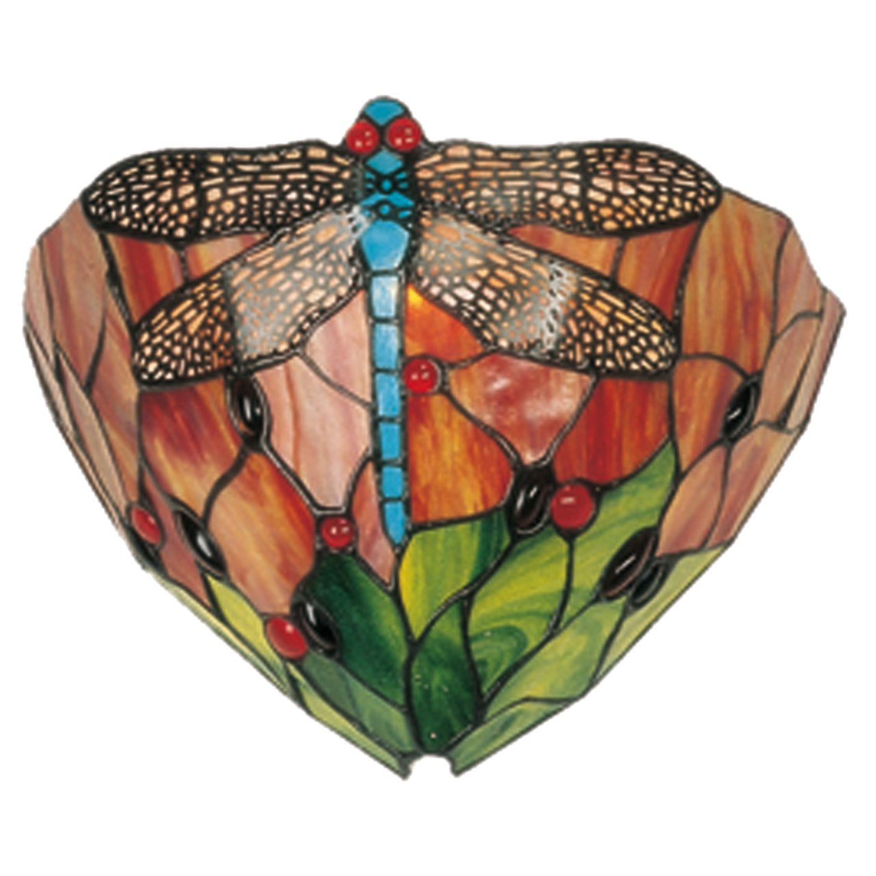 Clayre & Eef   | Wandlamp Tiffany Rood, Groen 30x15x20 cm E14/max 1x40W | 5LL-9312