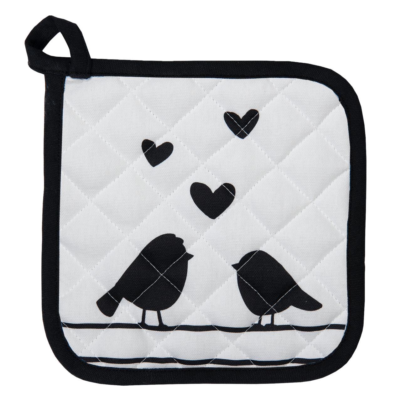 LBS45 Pannenlap Wit, Zwart 20*20 cm 20*20 cm Wit | LBS45 | Clayre & Eef