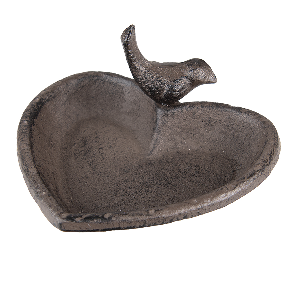 Clayre & Eef   | Vogelbad Bruin 16x14x8 cm | 6Y5283
