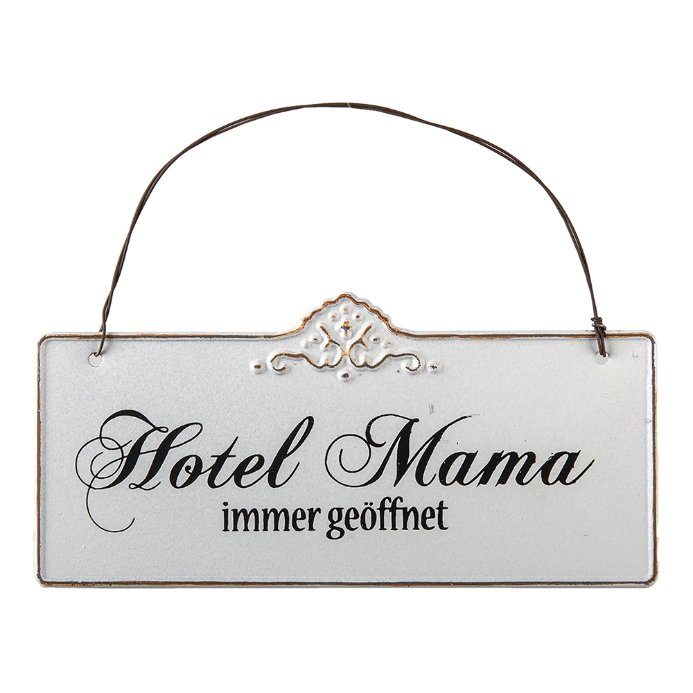 Clayre & Eef   | Tekstbord Wit 21x1x15 cm | 63145