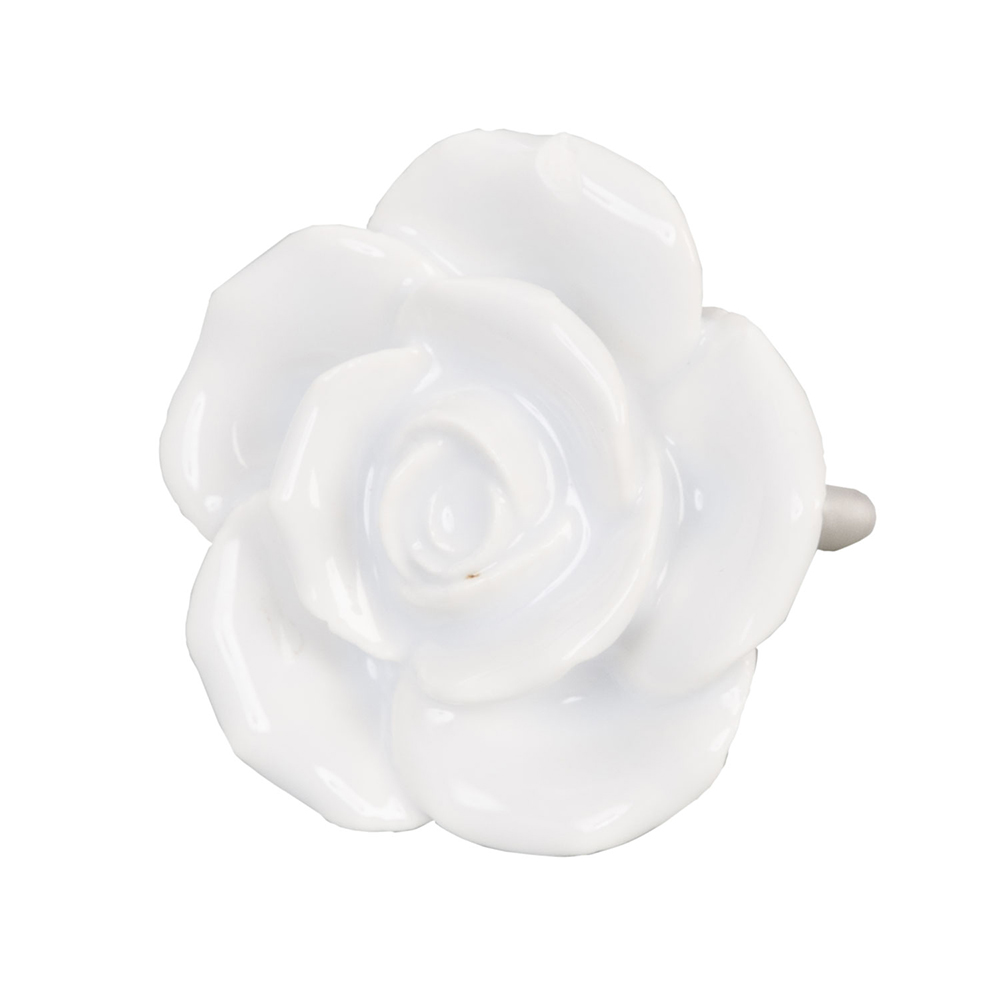 Clayre & Eef   | Deurknop Wit ø 4x3 cm / S3 cm | 61876