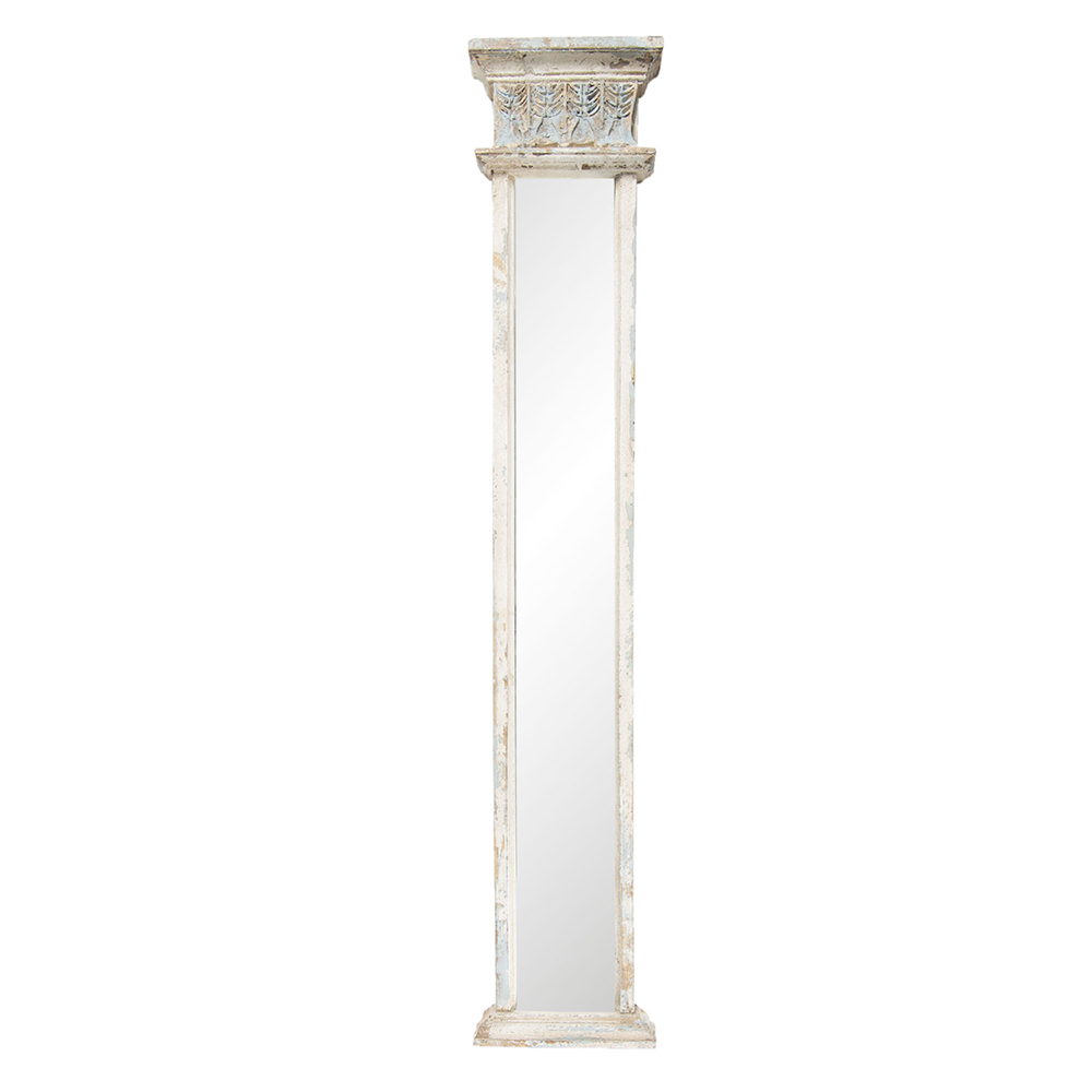 Clayre & Eef   | Wandspiegel Wit 28x7x145 cm | 52S143